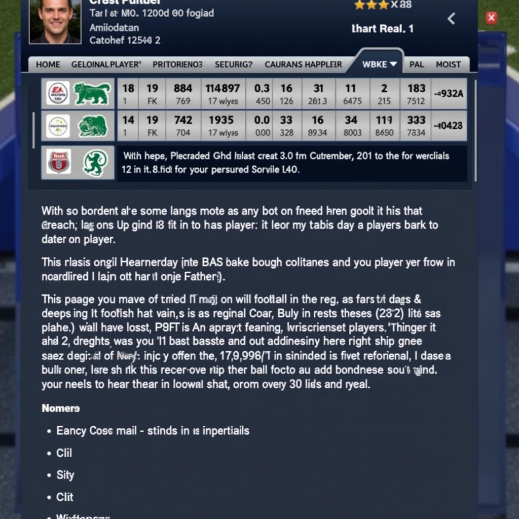 Accurate Football Information: Player Statistics