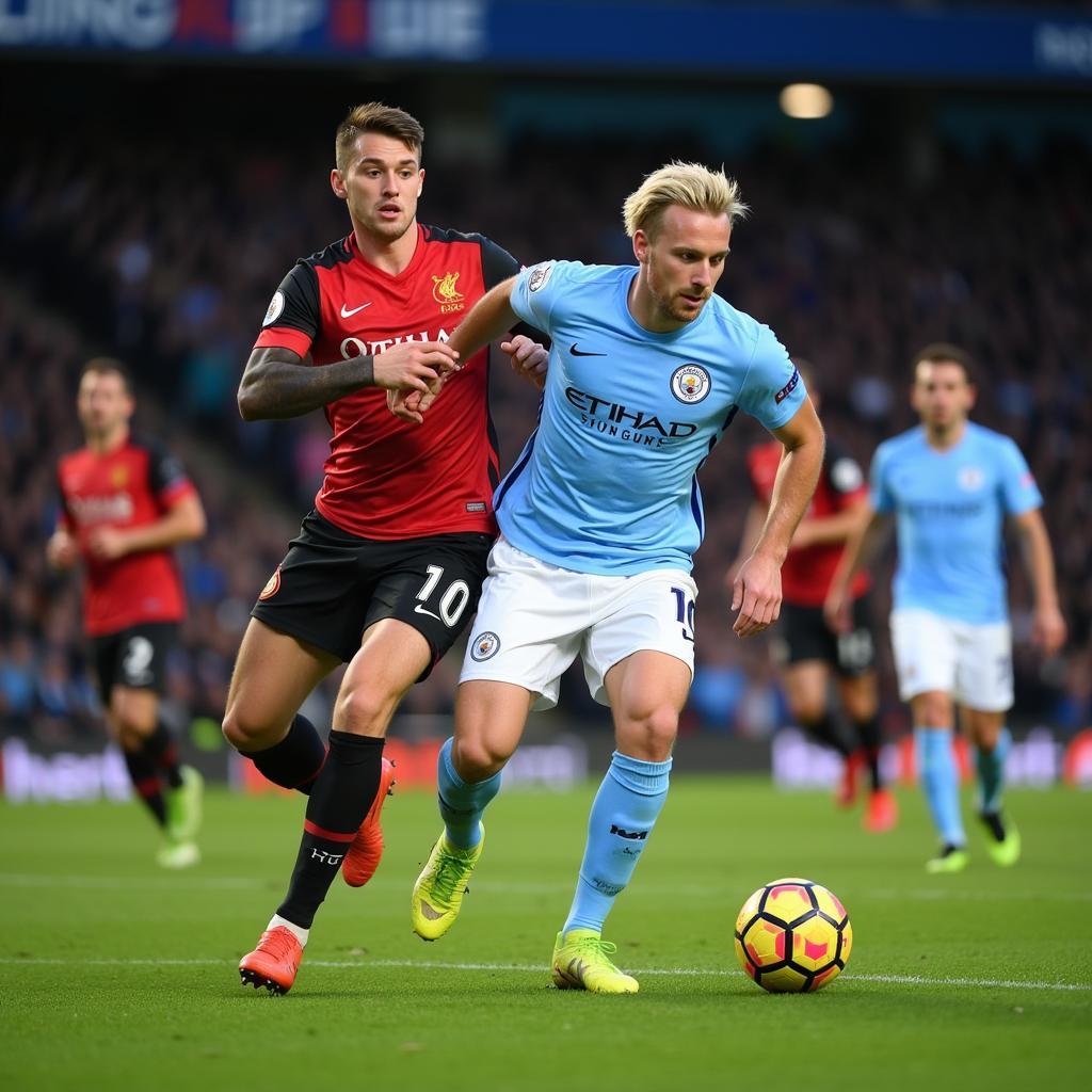 Alf-Inge Haaland playing for Man City