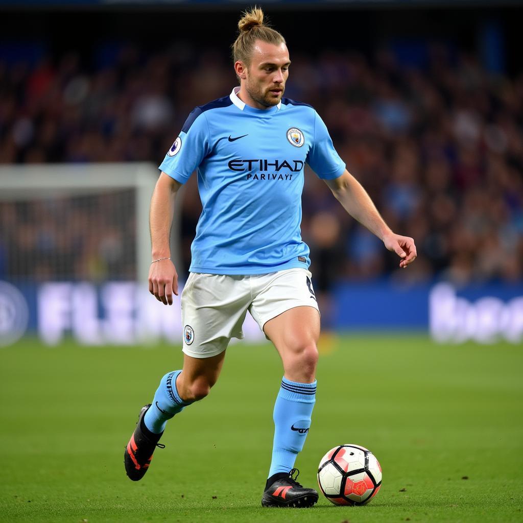 Alf Inge Haaland playing for Manchester City