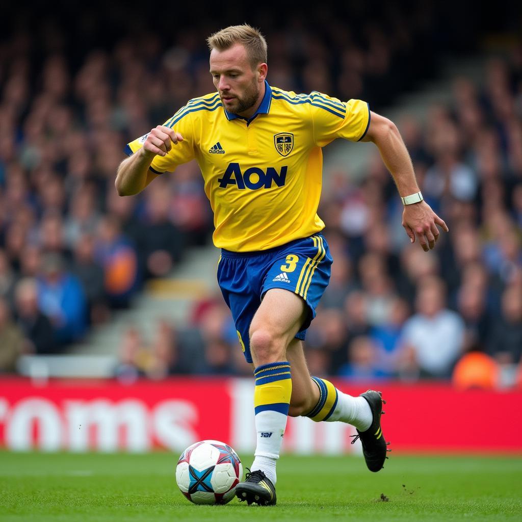 Alf-Inge Haaland in action for Leeds United