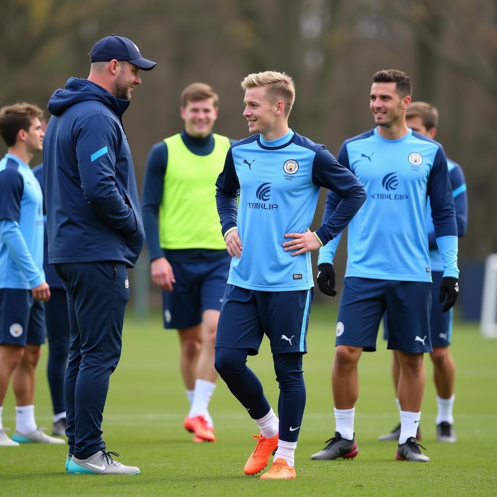 Alfie Haaland training with Manchester City's academy