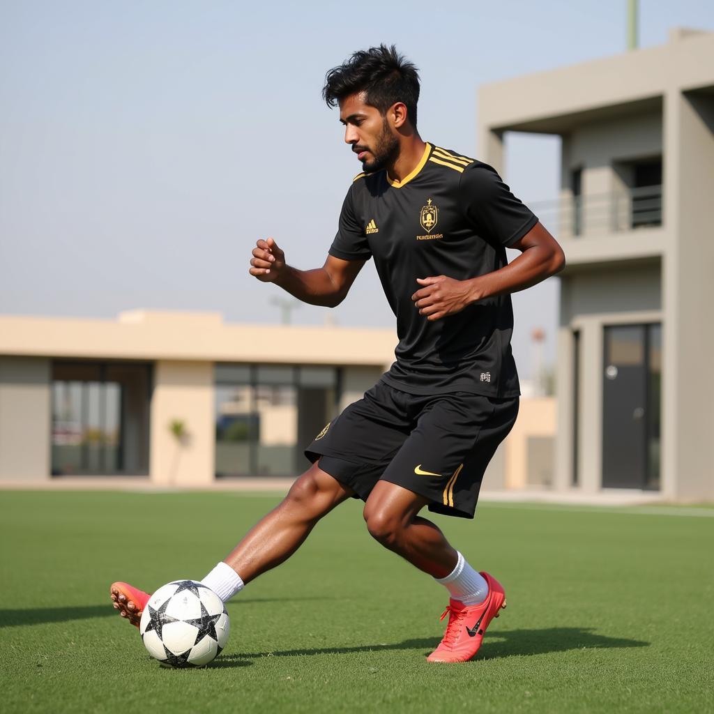 Ali Macao UAE training on the football field