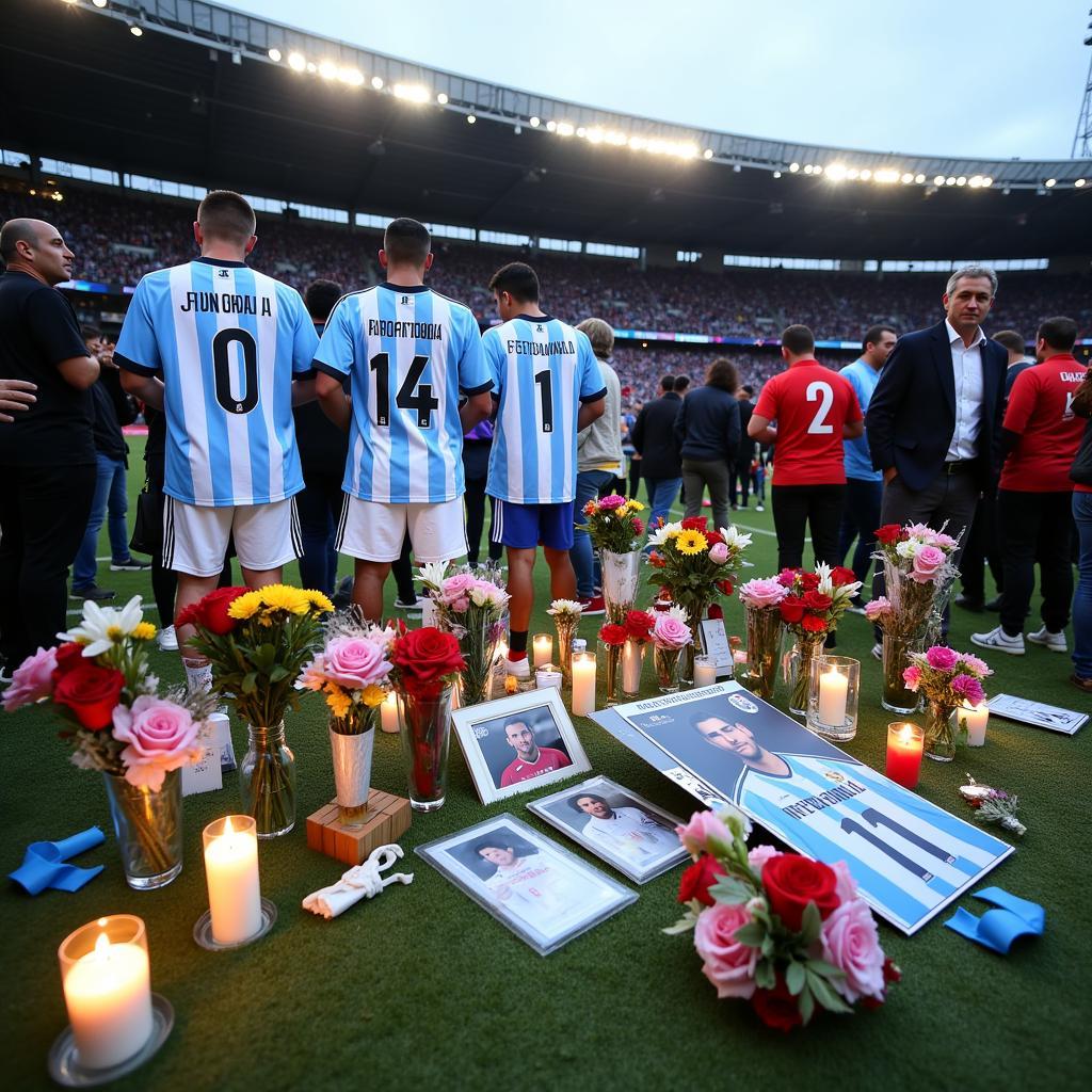 Memorial for a deceased Argentine football player