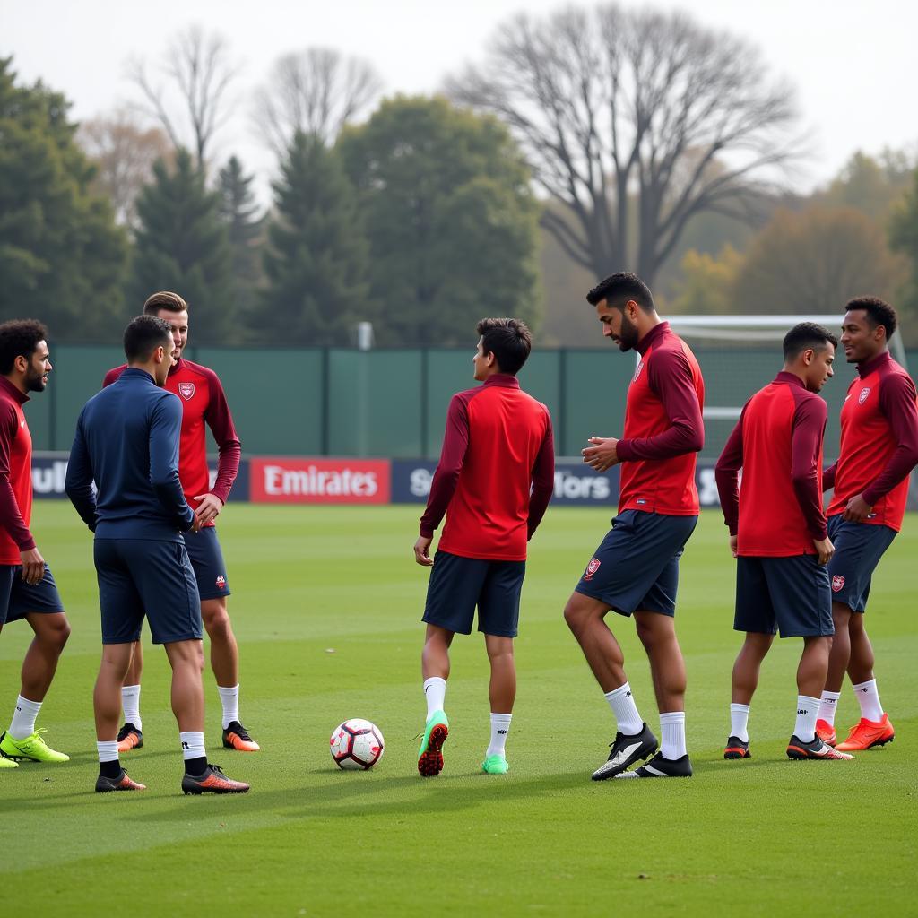 Arsenal First Team Training with Asian Players