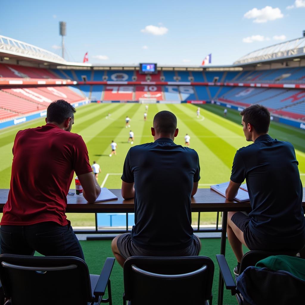 Arsenal scouts watching a Uruguayan league match