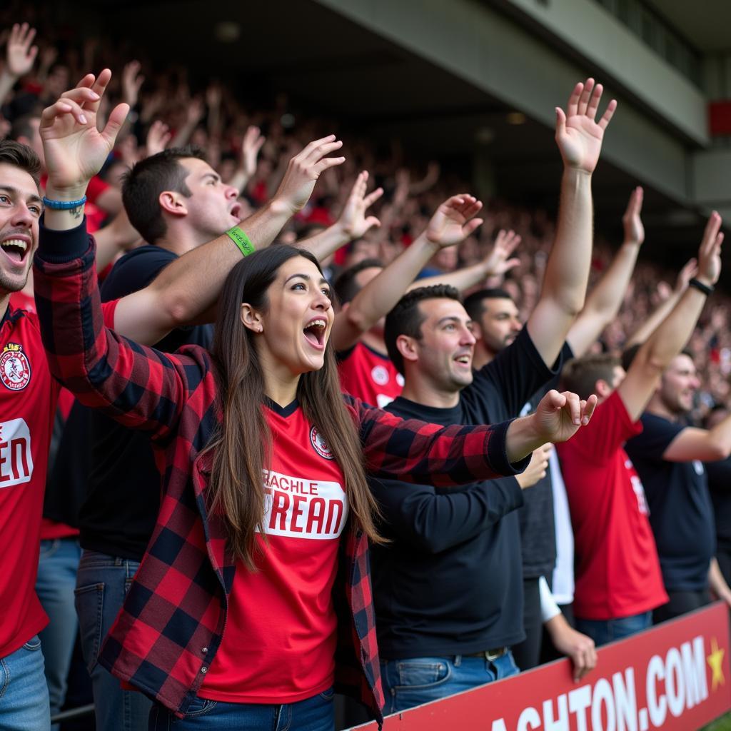 Ashton United Fans Celebrating a Goal