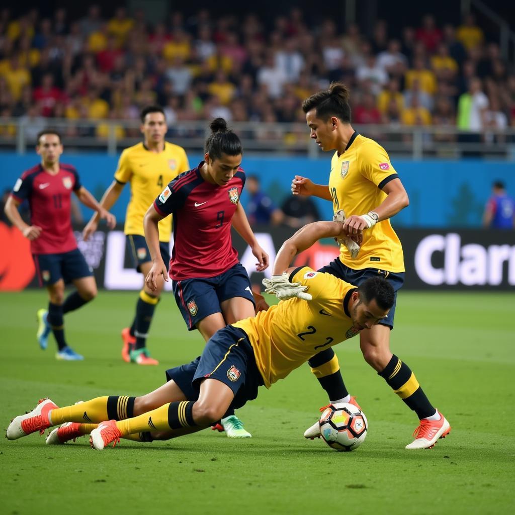 Top Asian defenders and goalkeepers demonstrate their skills and teamwork on the field.