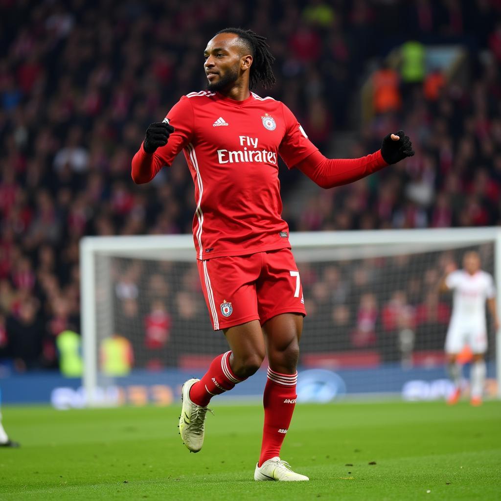 Pierre-Emerick Aubameyang celebrating a goal