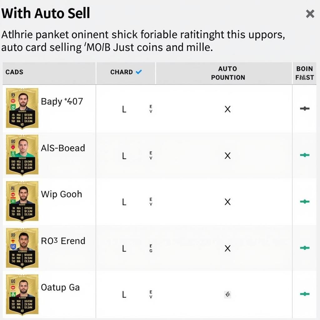 FIFA Mobile Auto Sell Interface