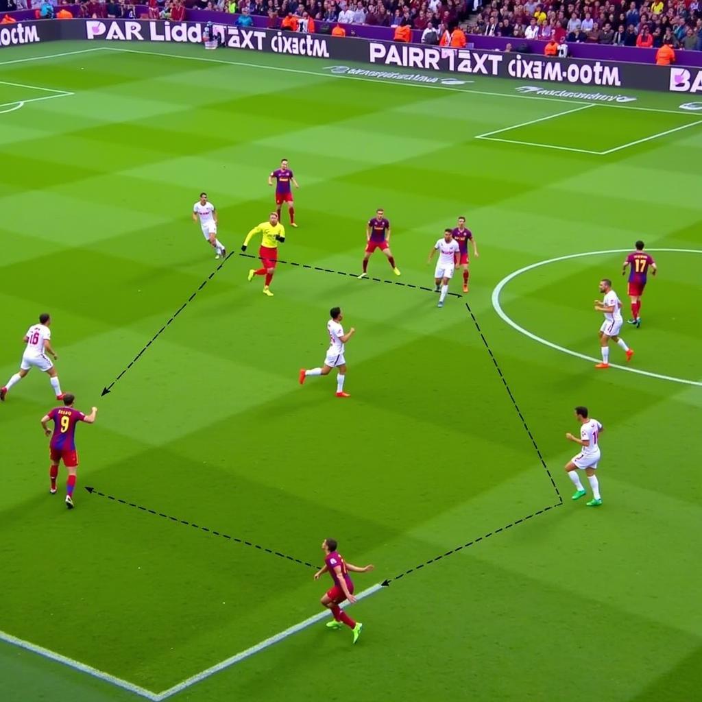 Barcelona Players Demonstrating Tactical Prowess