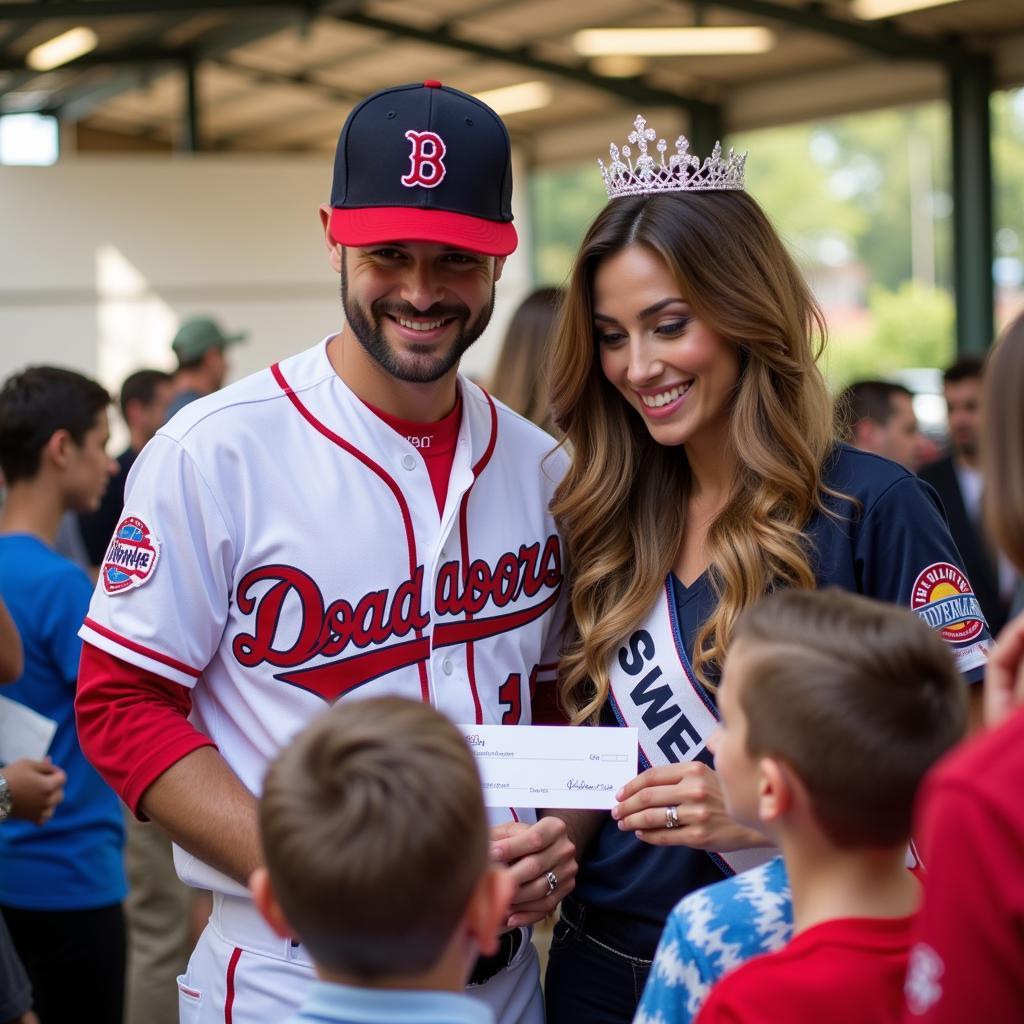 Baseball Player and Beauty Queen at a Charity Event