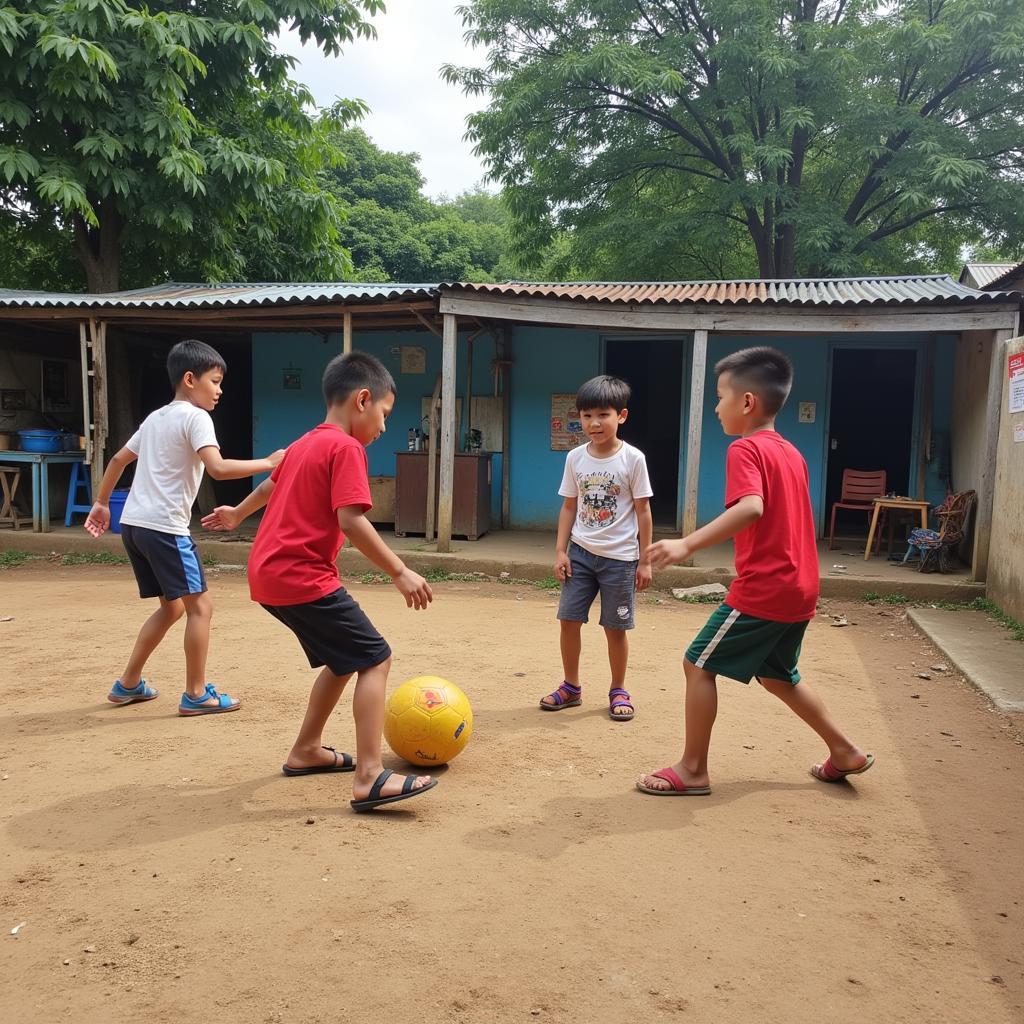 Youth Playing Football in Cau Go Dua, Thu Duc