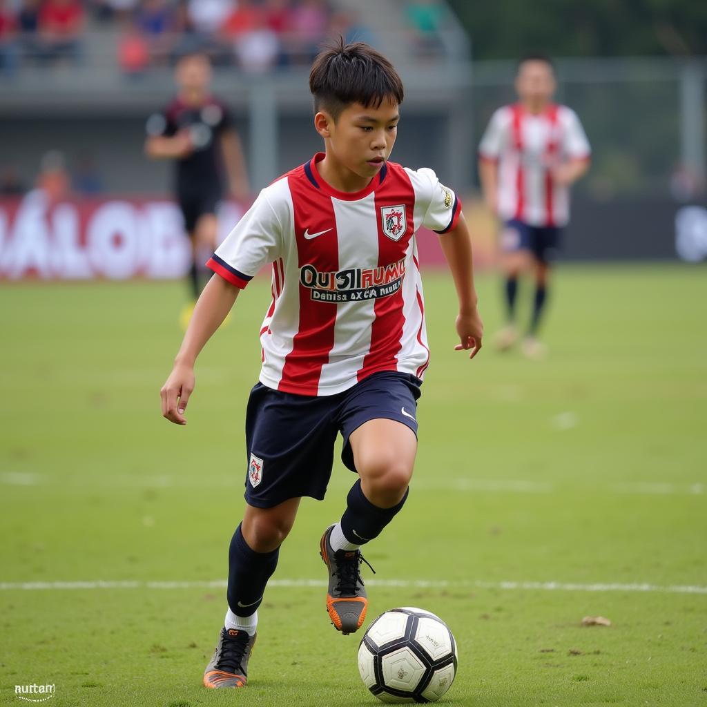 Cau Van Mui's early football career in local Vietnamese leagues.