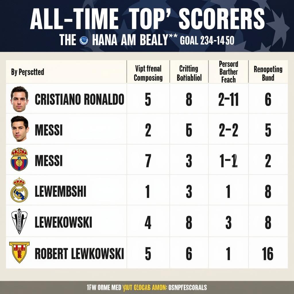 All-time Champions League Top Scorers list