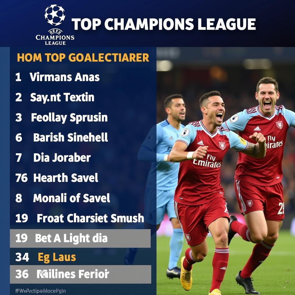 Champions League Top Scorers Celebrating