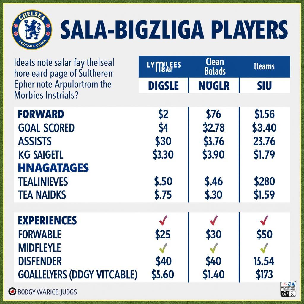 Chelsea Player Salaries Comparison