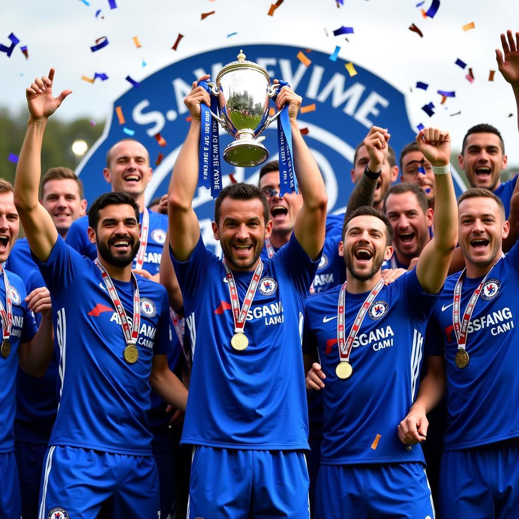 Chelsea Squad 2015 Celebrating Premier League Title