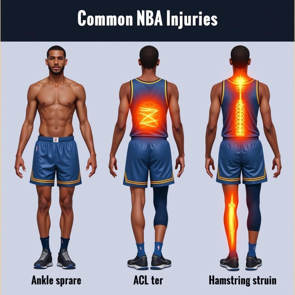 Common NBA Injuries like ankle sprains and ACL tears