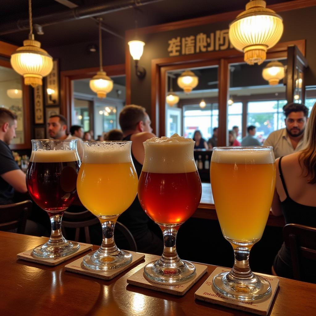 Craft beer selection at a bar near Linh Xuan Overpass