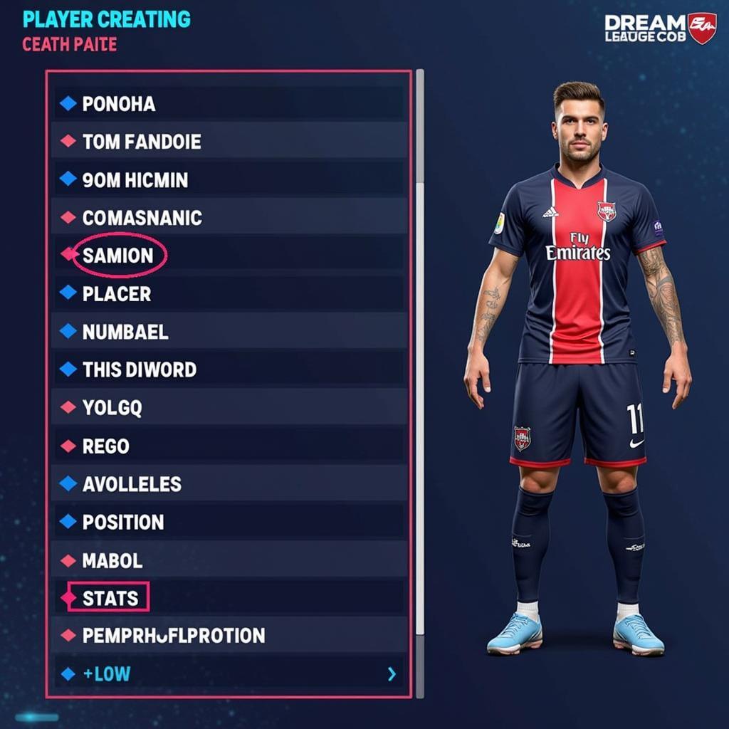 DLS 2019 Player Creation Interface