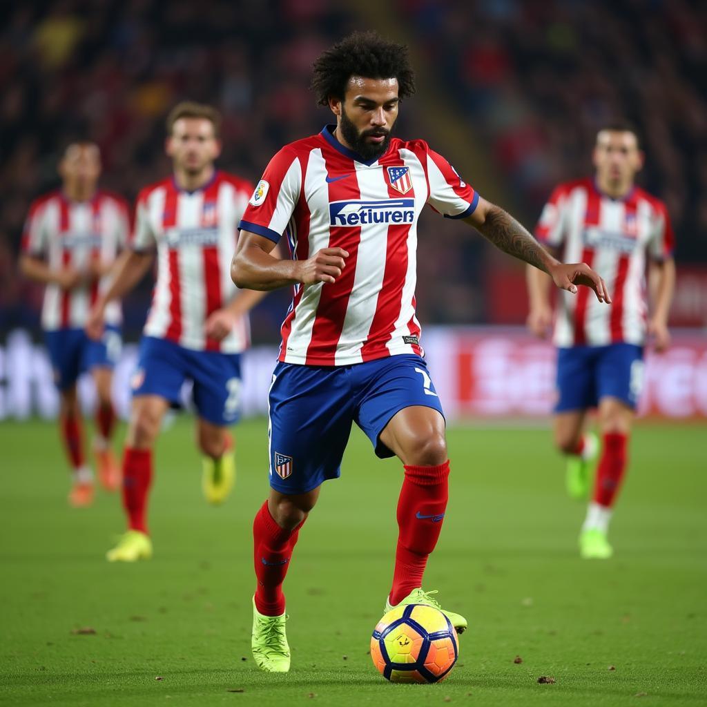 Current Atletico Madrid Number 7 in Action