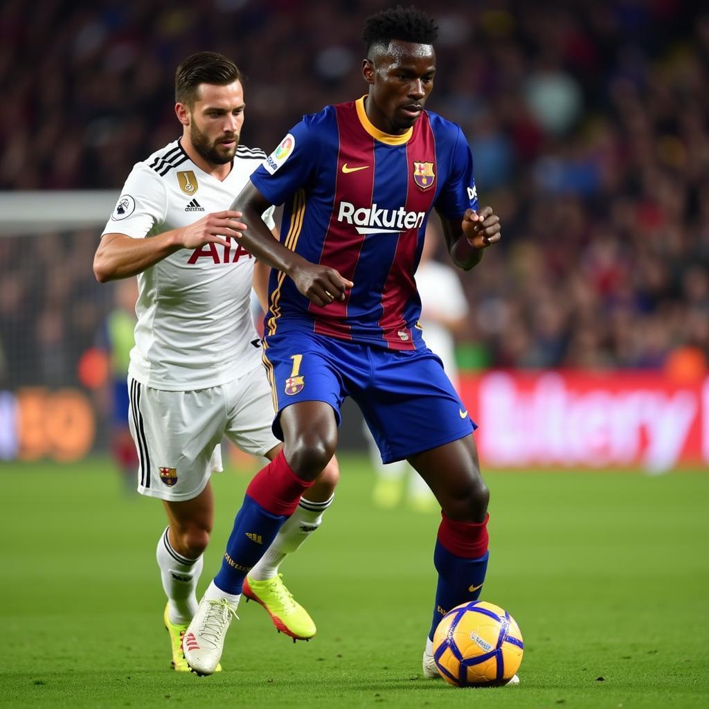 Dembélé showcasing his skills at Barcelona