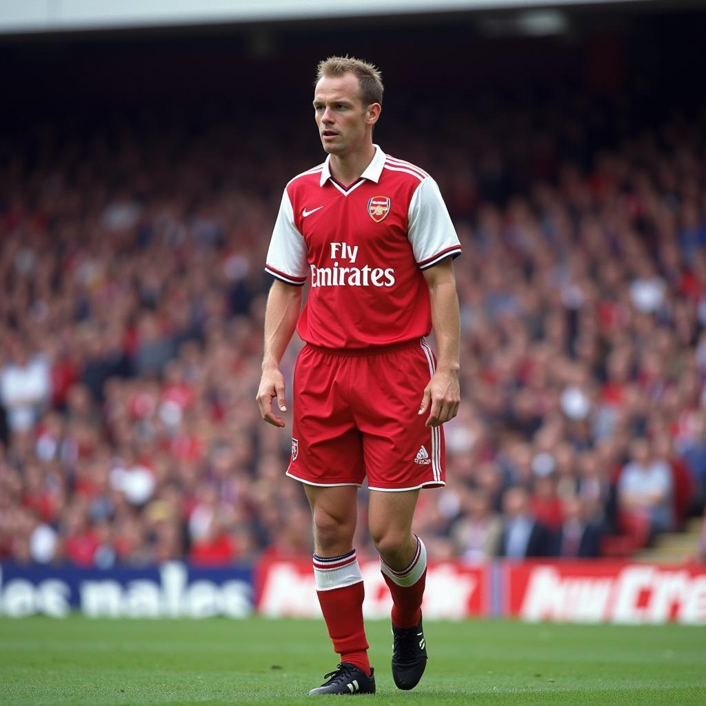 Dennis Bergkamp in his iconic Arsenal kit.