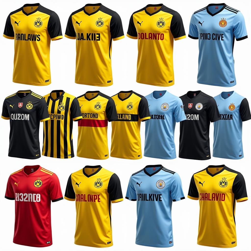 Variety of Puma Haaland Jerseys showcasing different teams and colors