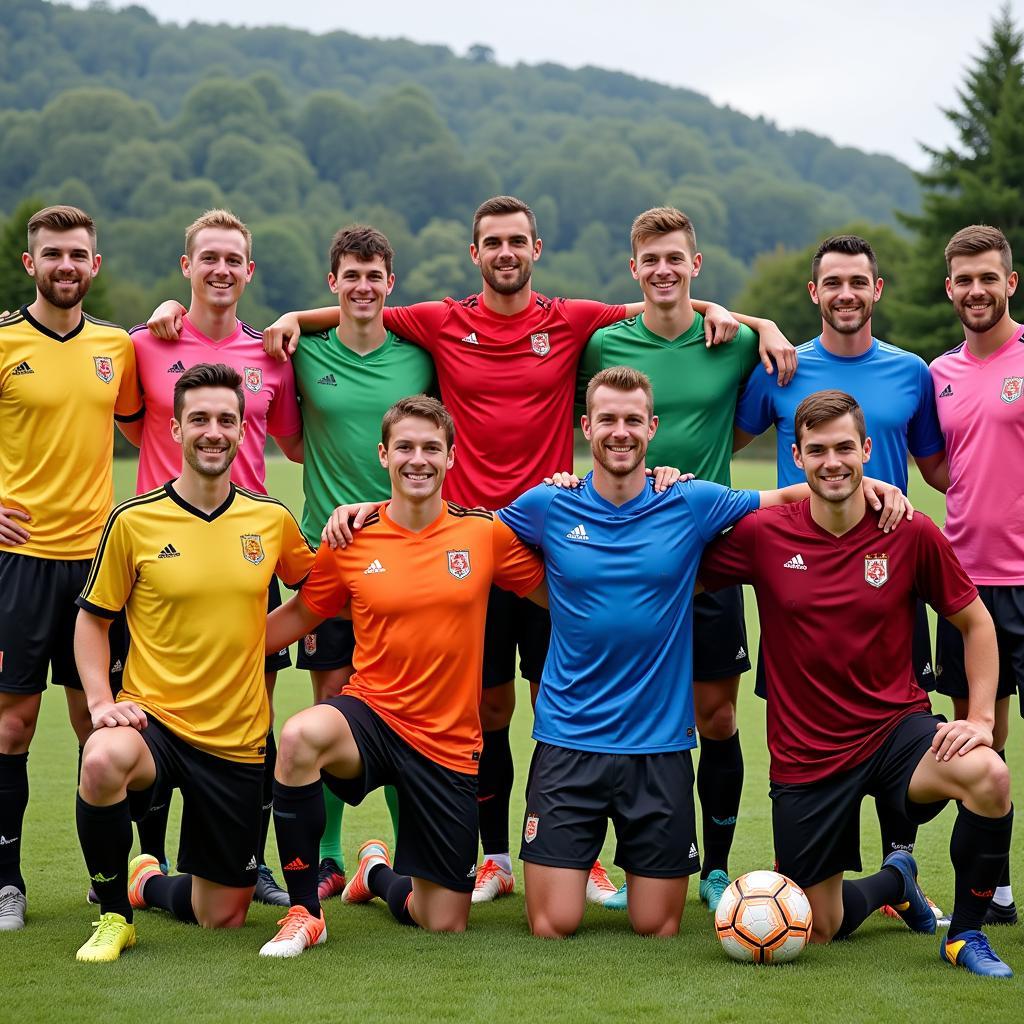 Diverse Football Jersey Colors for Amateur Teams