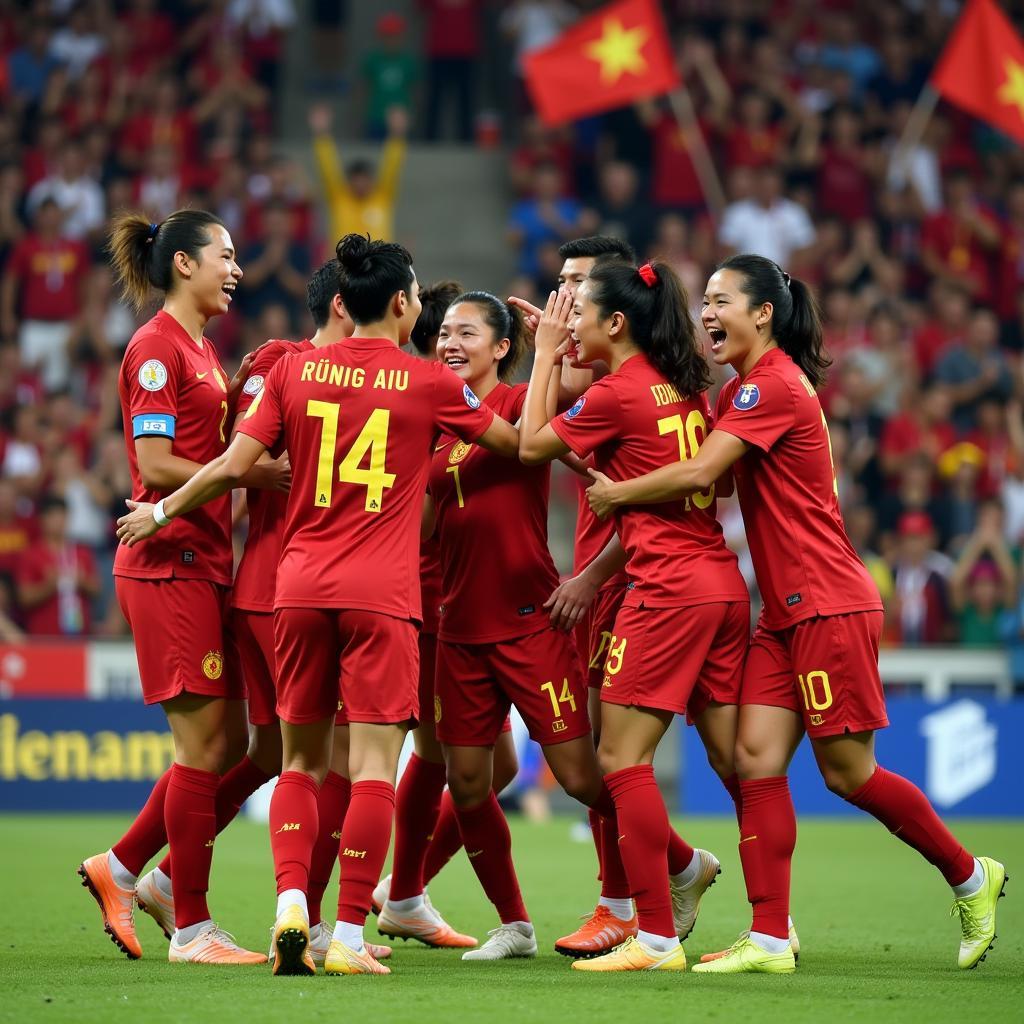 Dong Van Dao celebrating a goal for the national team