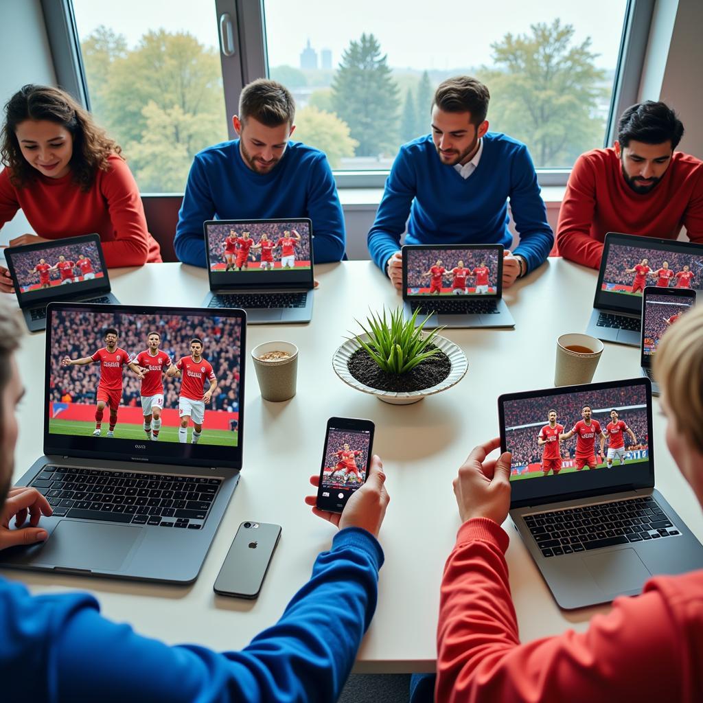 Fans downloading footballer mp3s onto their devices