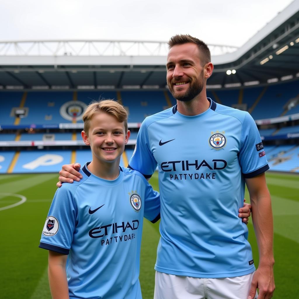 Erling Haaland and Alfie Haaland at Manchester City