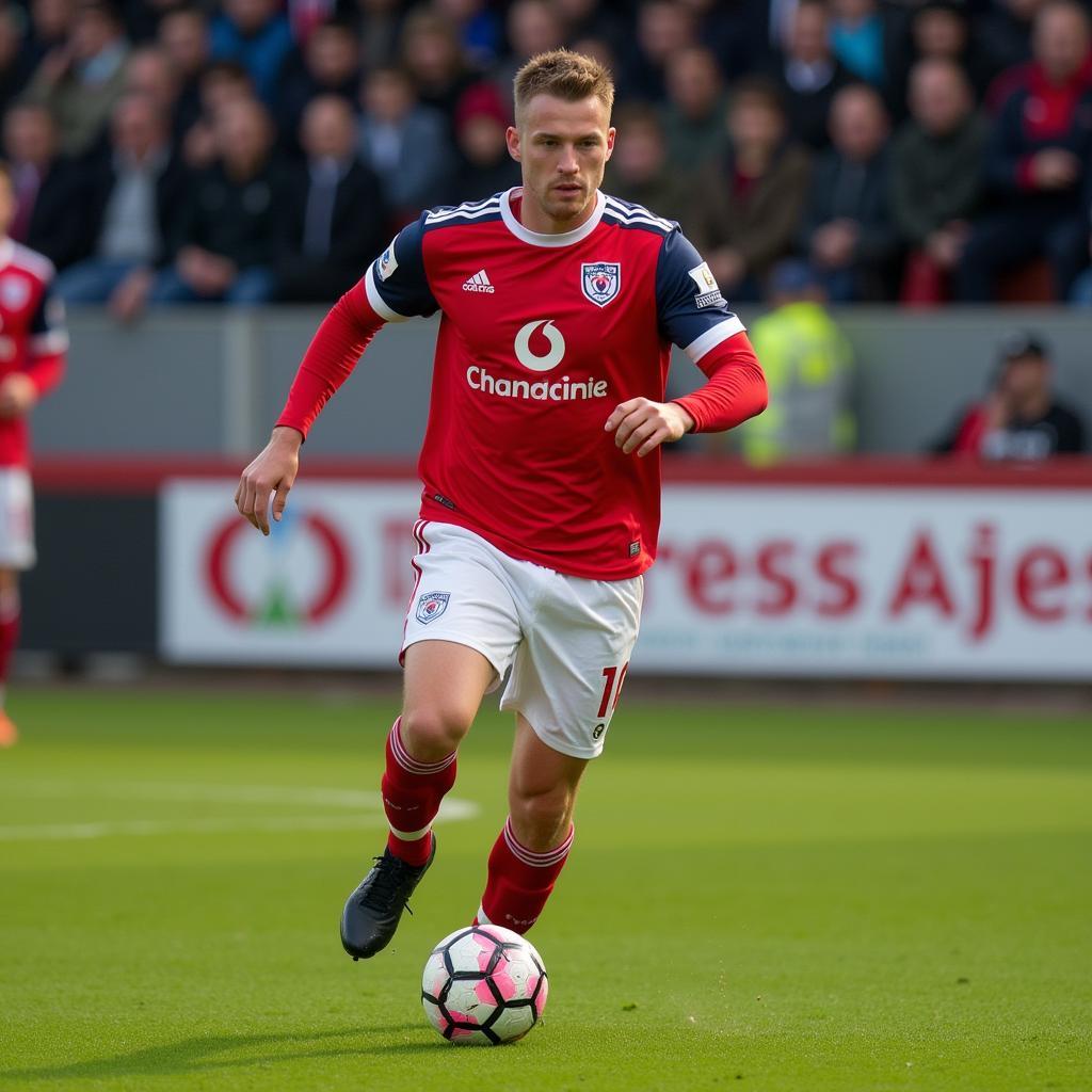 Erling Haaland playing a hypothetical match for Ashton United FC