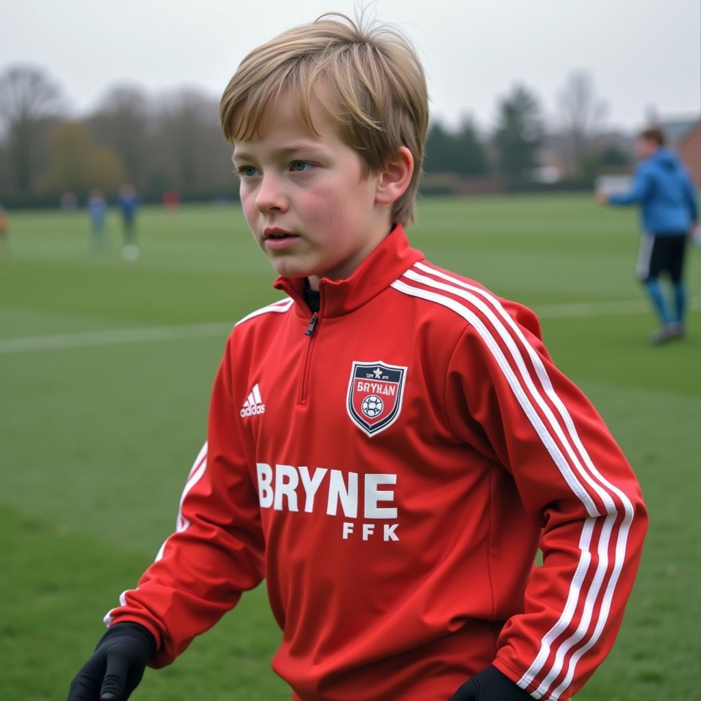 Erling Haaland playing for Bryne FK youth team