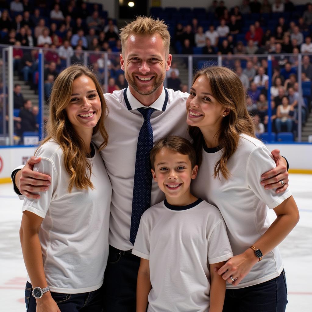 Erling Haaland celebrating a goal with his family