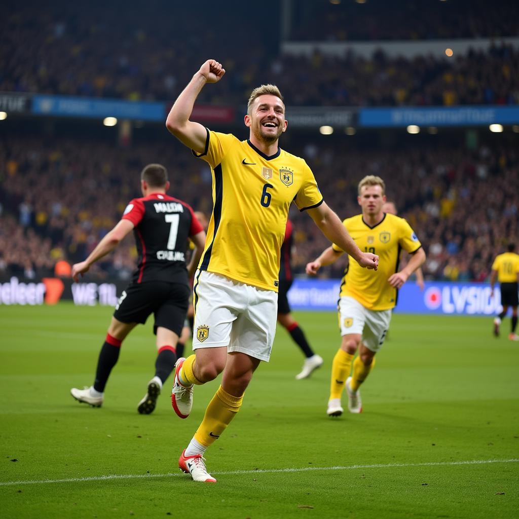 Erling Haaland celebrating a goal