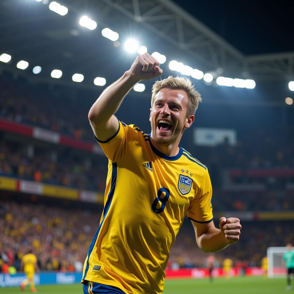 Erling Haaland celebrating a goal