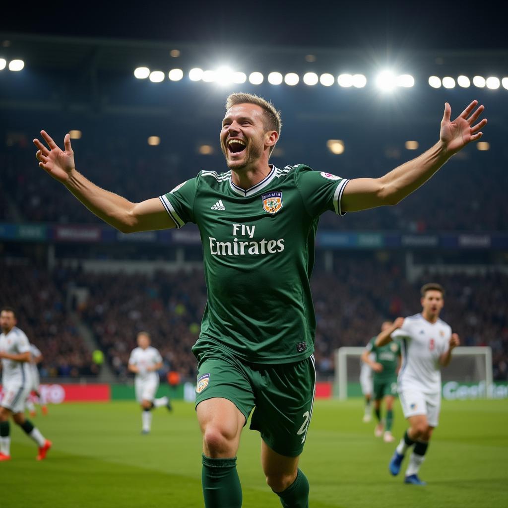 Erling Haaland celebrates after scoring a goal