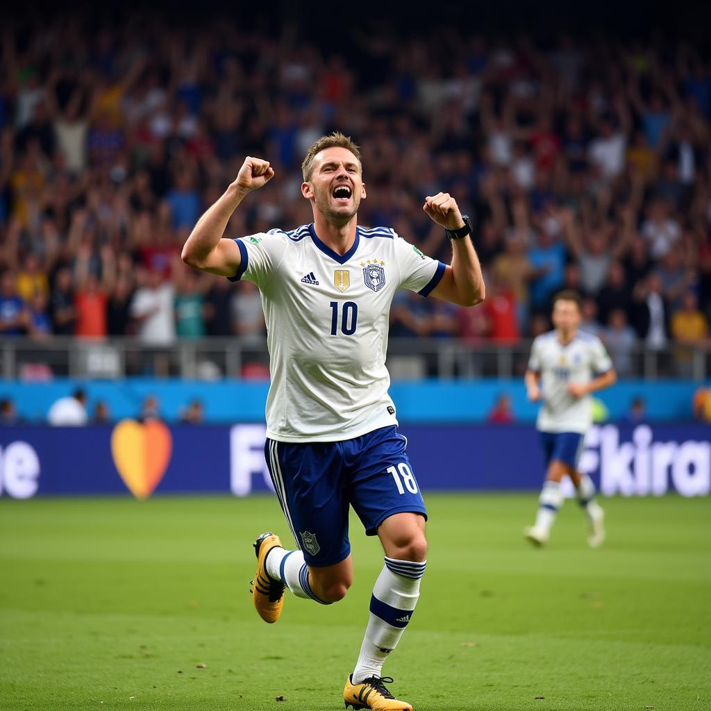 Erling Haaland celebrates a goal after scoring for his team