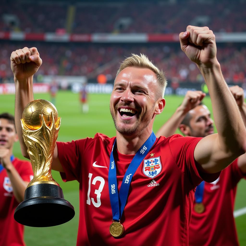 Erling Haaland Celebrating a Golden Boot Win