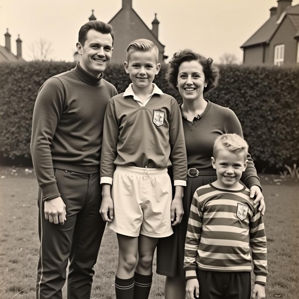 Erling Haaland as a child in Leeds, England, with his family.