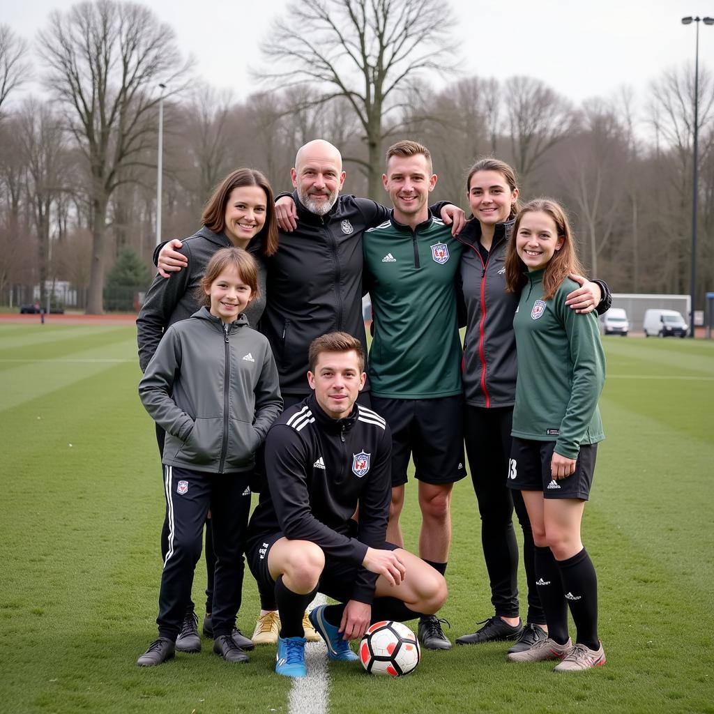 Erling Haaland with family members at a football event