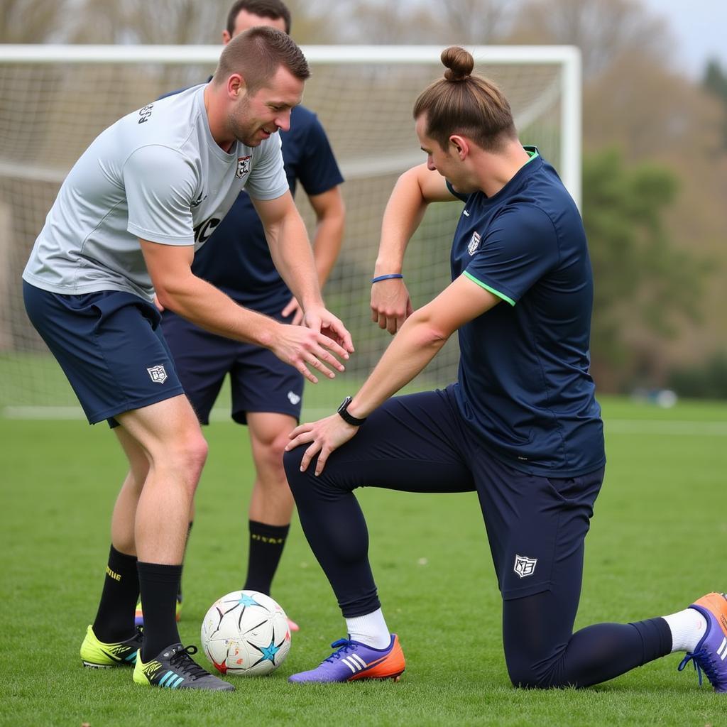 Erling Haaland focusing on injury prevention exercises during training