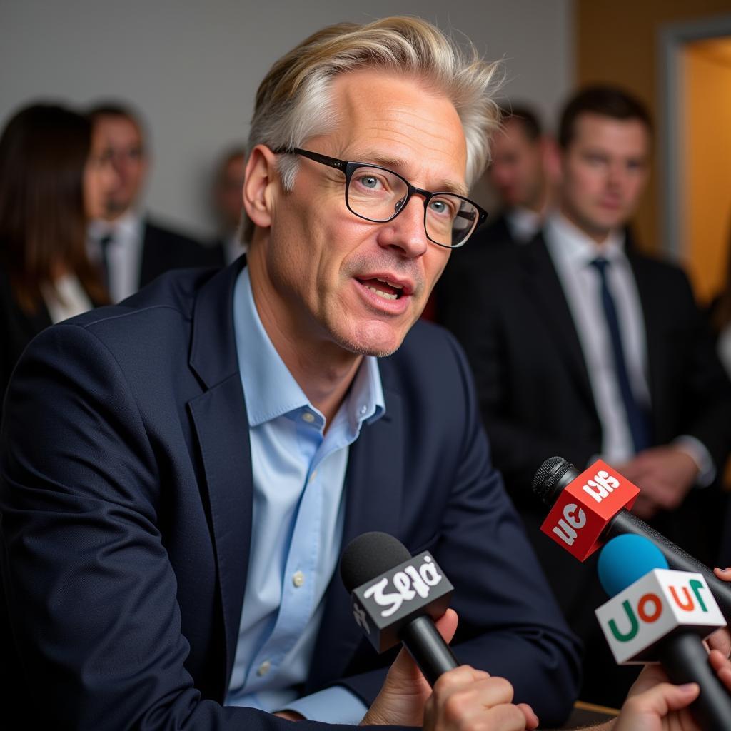 Erling Haaland Answering Questions at a Press Conference