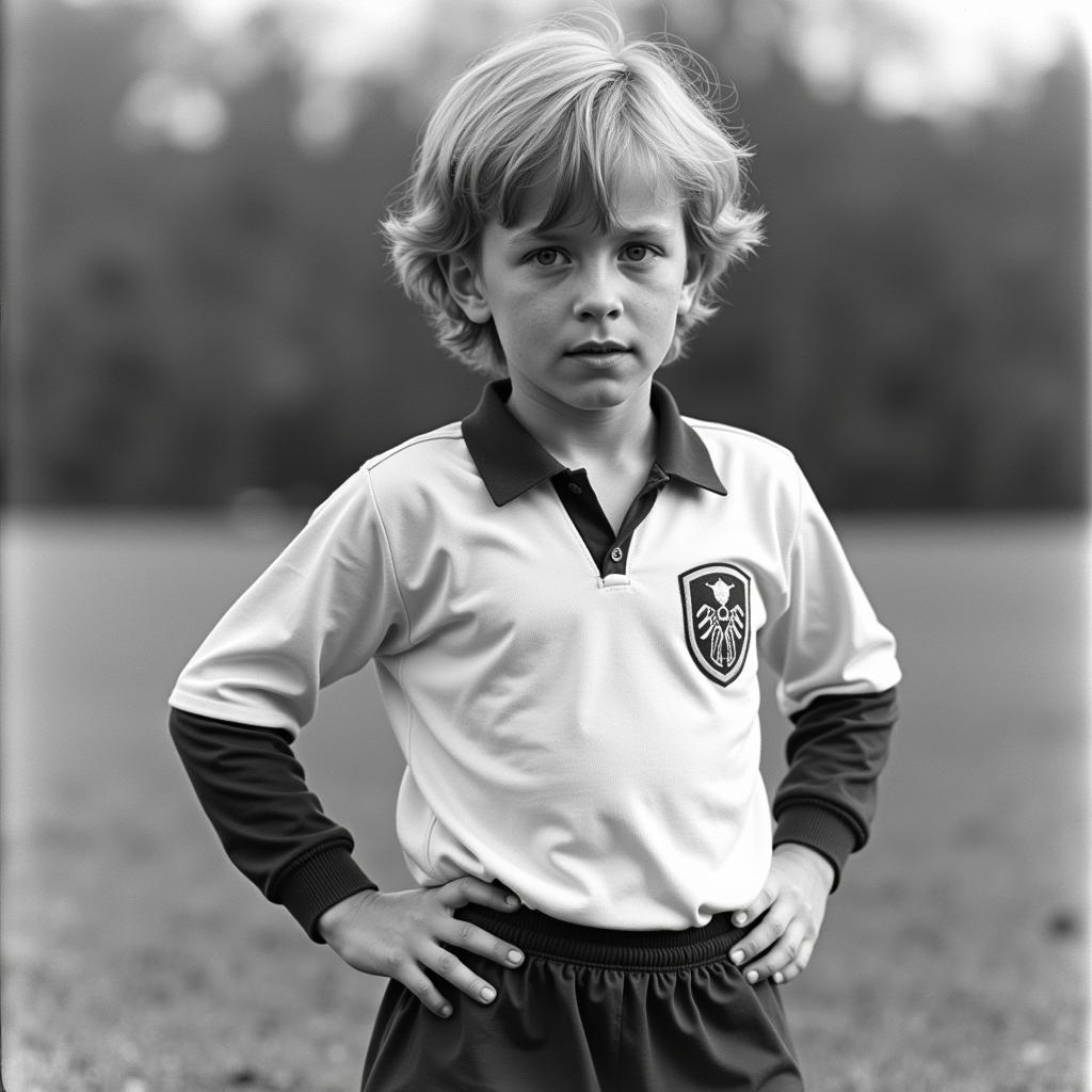 Erling Haaland as a child in a Leeds United kit