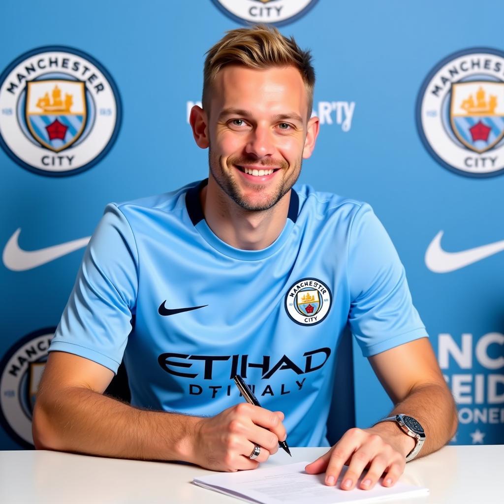 Erling Haaland Signing Ceremony at Manchester City