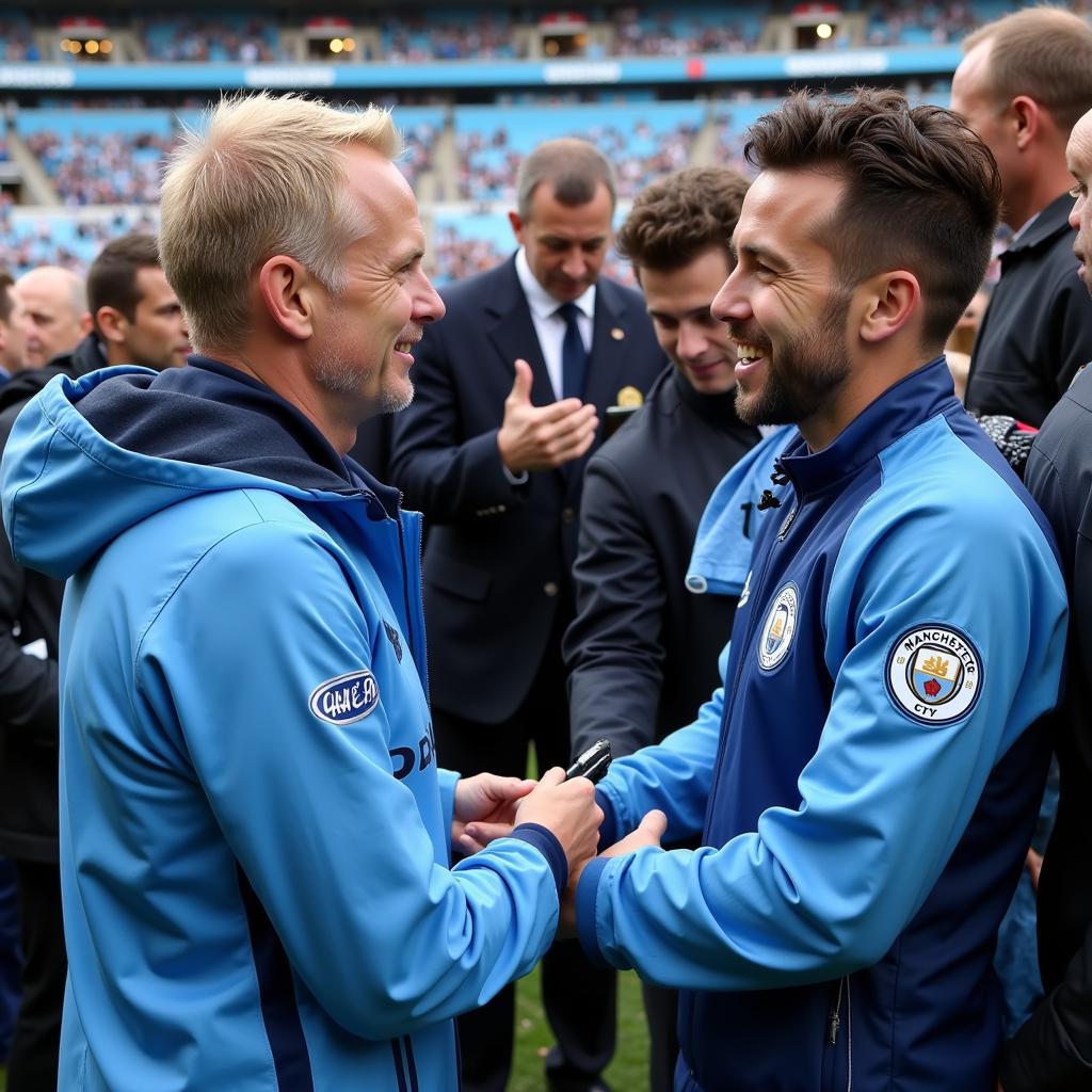 Erling Haaland interacting with Manchester City Fans