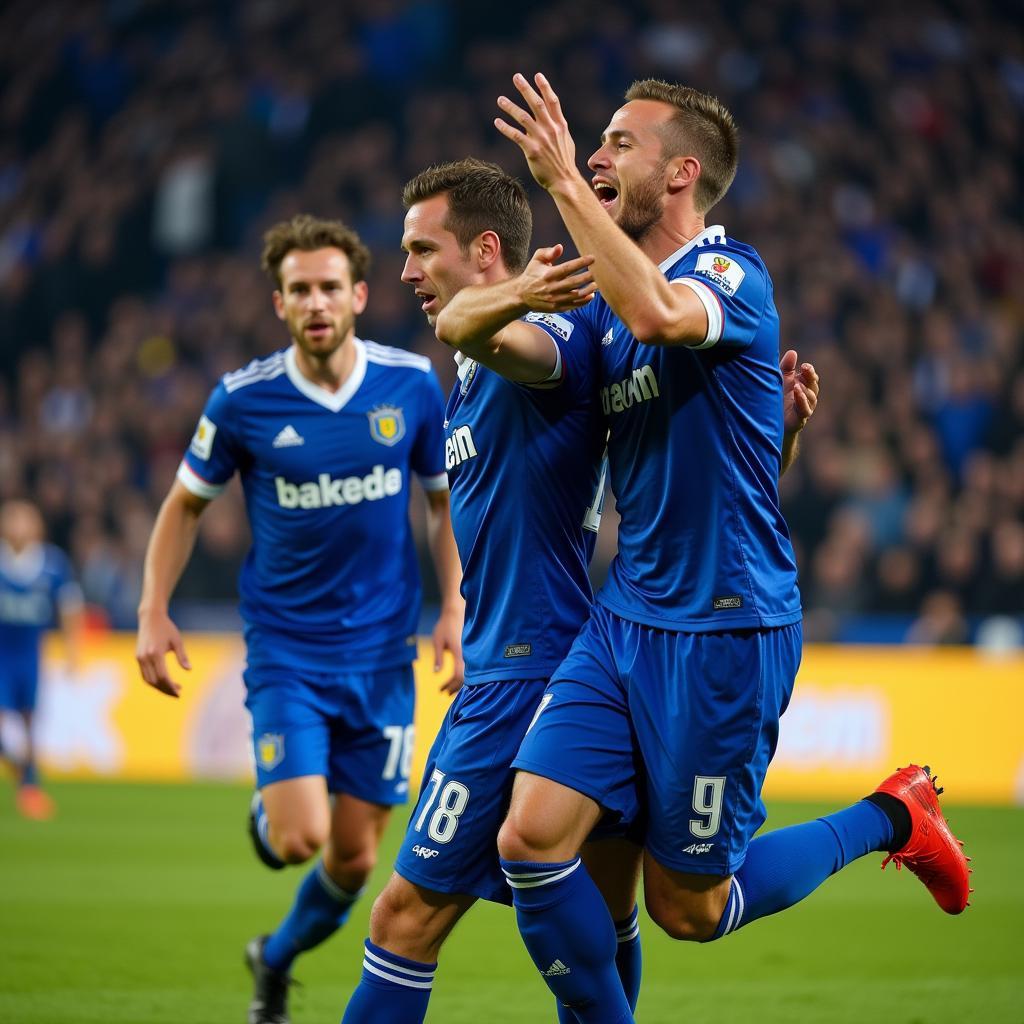 Erling Haaland celebrating a goal for Molde FK