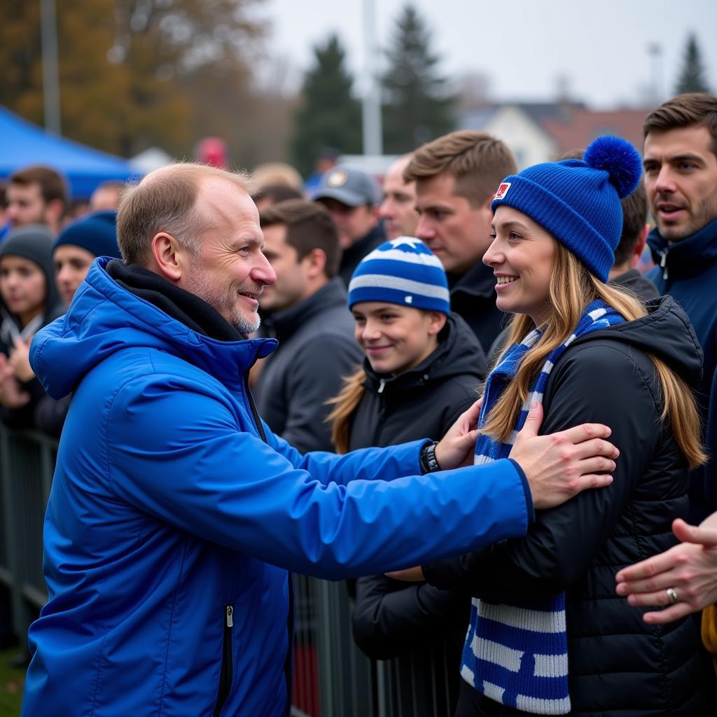 Erling Haaland interacting with Molde FK fans