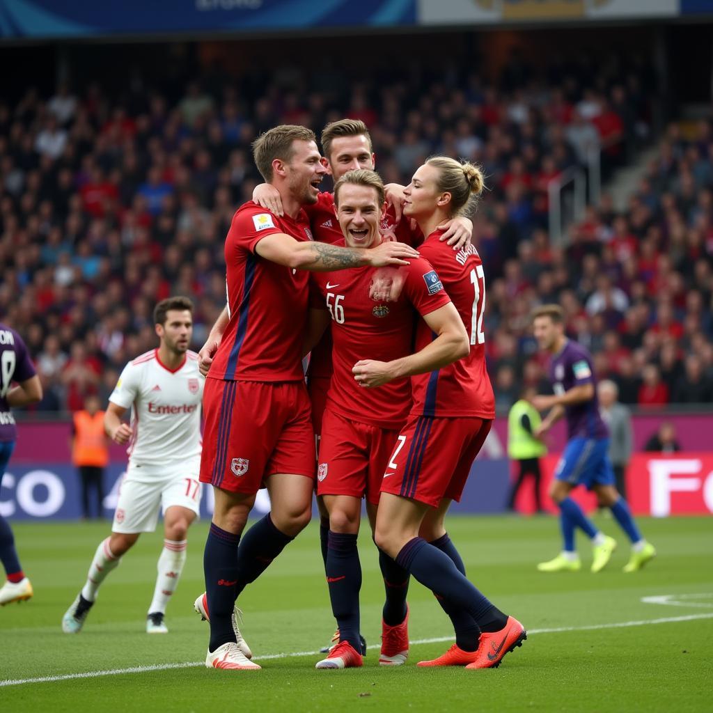 Erling Haaland celebrating a goal for Norway